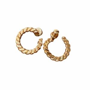 Gold Twisted Rope Hoop Earrings Small Textured Spiral‎ Round Post Back Jewelry
